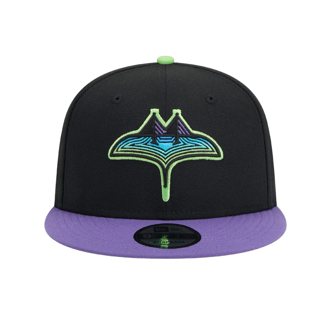 Rays New Era Black Purple City Connect 9Fifty Snapback Hat