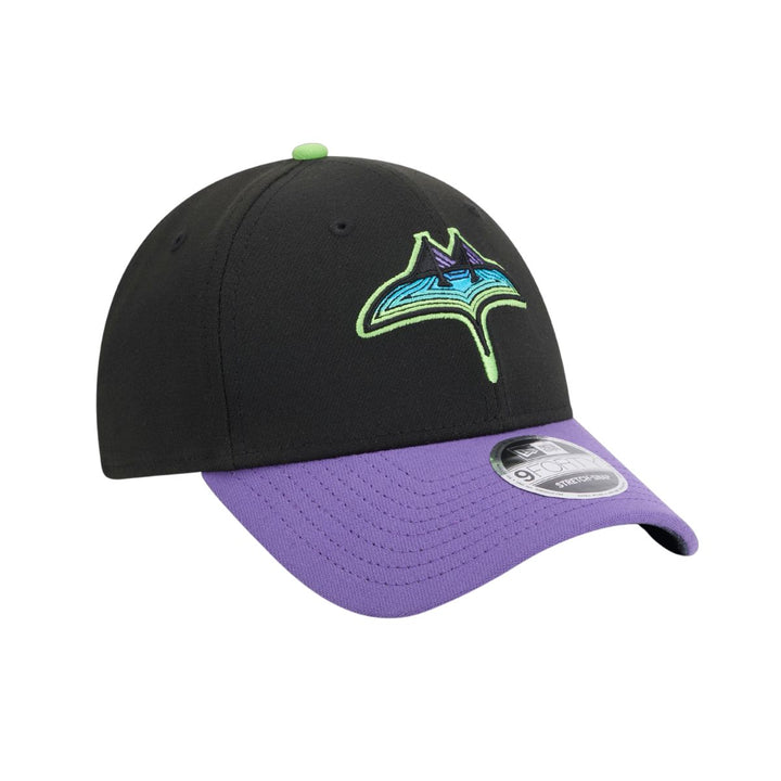 Rays New Era Black Purple City Connect 9Forty Stretch Snap Adjustable Hat