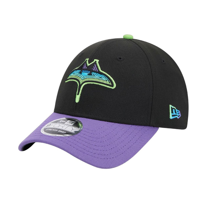 Rays New Era Black Purple City Connect 9Forty Stretch Snap Adjustable Hat
