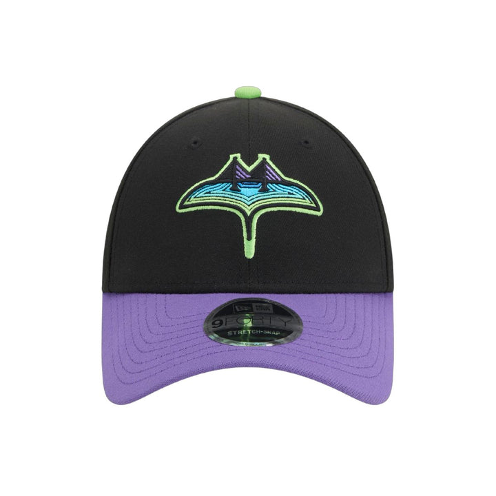 Rays New Era Black Purple City Connect 9Forty Stretch Snap Adjustable Hat