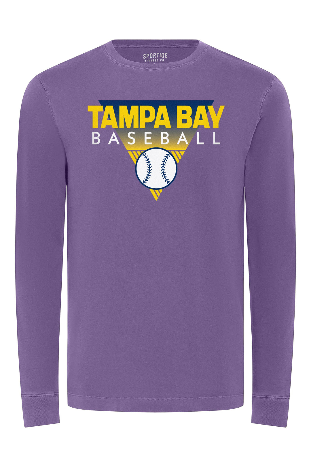 MEN'S PURPLE TAMPA BAY BASEBALL SPORTIQE LONG SLEEVE T-SHIRT - The Bay Republic | Team Store of the Tampa Bay Rays & Rowdies