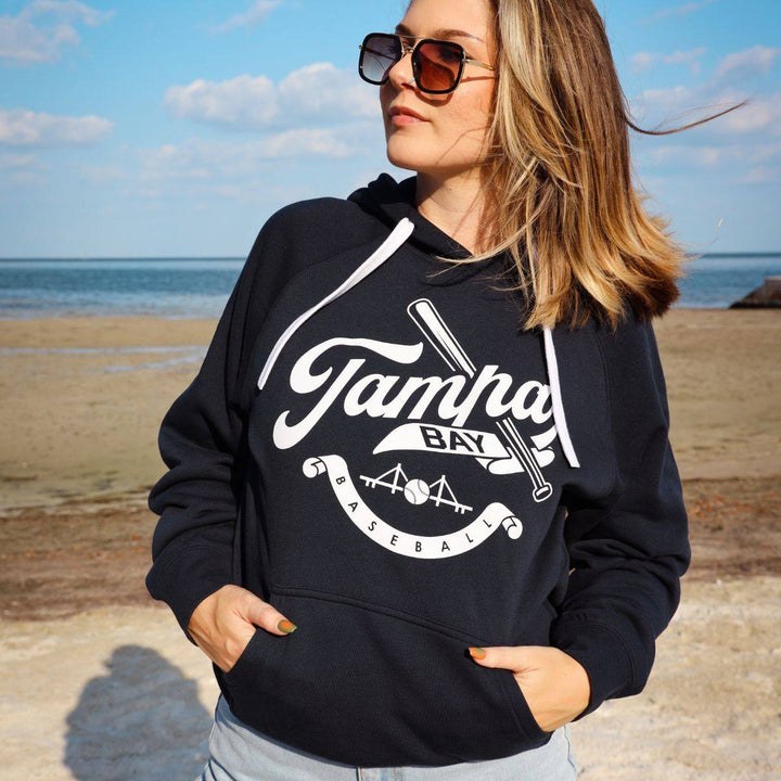 NAVY TAMPA BAY BASEBALL BRIDGE SPORTIQE HOODIE - The Bay Republic | Team Store of the Tampa Bay Rays & Rowdies