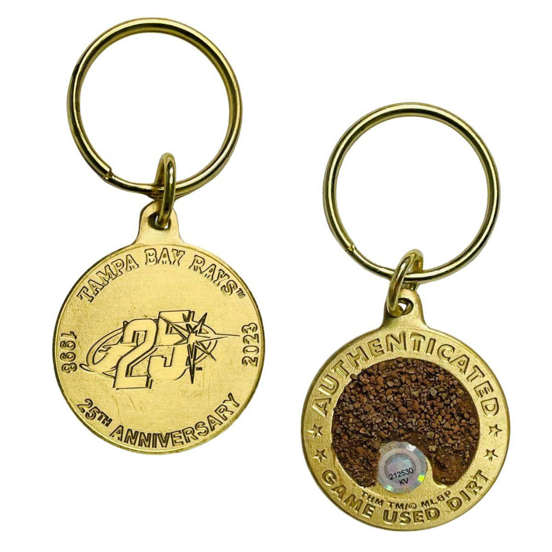 RAYS 25TH ANNIVERSARY AUTHENTIC GAME-USED FIELD DIRT BRONZE COIN KEY CHAIN - The Bay Republic | Team Store of the Tampa Bay Rays & Rowdies