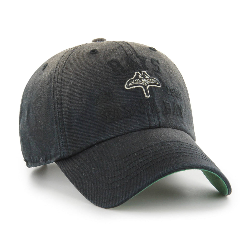 Rays '47 Brand Black Distressed City Connect Skyray Clean Up Adjustable Hat - The Bay Republic | Team Store of the Tampa Bay Rays & Rowdies