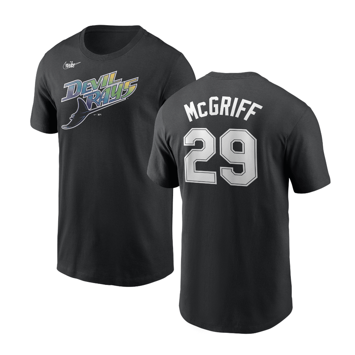 RAYS BLACK DEVIL RAYS MCGRIFF NAME AND NUMBER NIKE T-SHIRT - The Bay Republic | Team Store of the Tampa Bay Rays & Rowdies