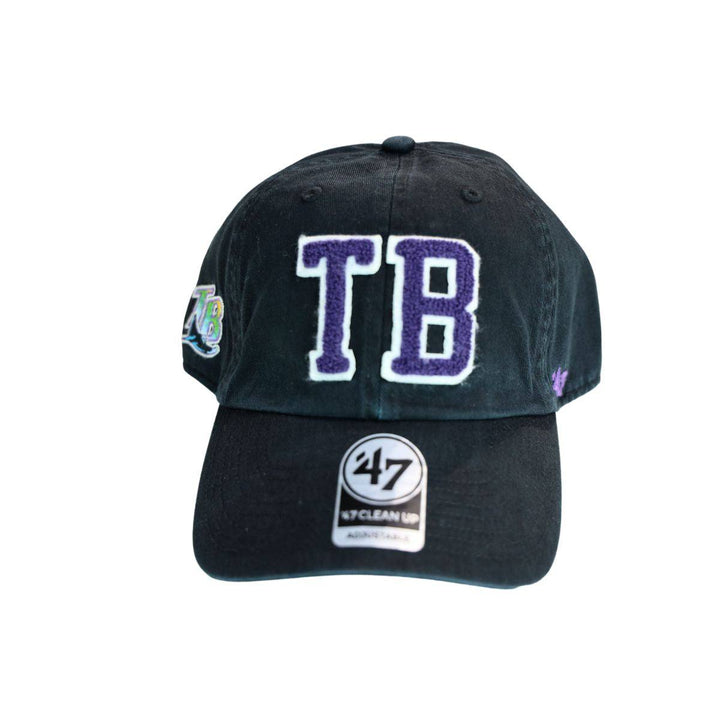 RAYS BLACK DEVIL RAYS TB COOP CHENILLE 47 BRAND CLEAN UP ADJUSTABLE HAT - The Bay Republic | Team Store of the Tampa Bay Rays & Rowdies