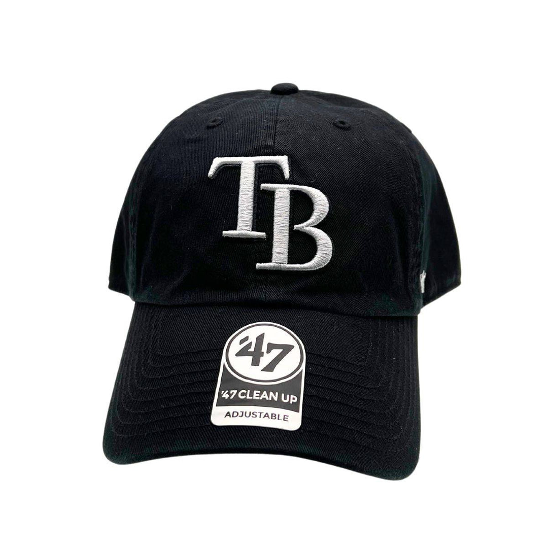 RAYS BLACK TB FLORAL UNDER VISOR 47 BRAND CLEAN UP ADJUSTABLE HAT - The Bay Republic | Team Store of the Tampa Bay Rays & Rowdies