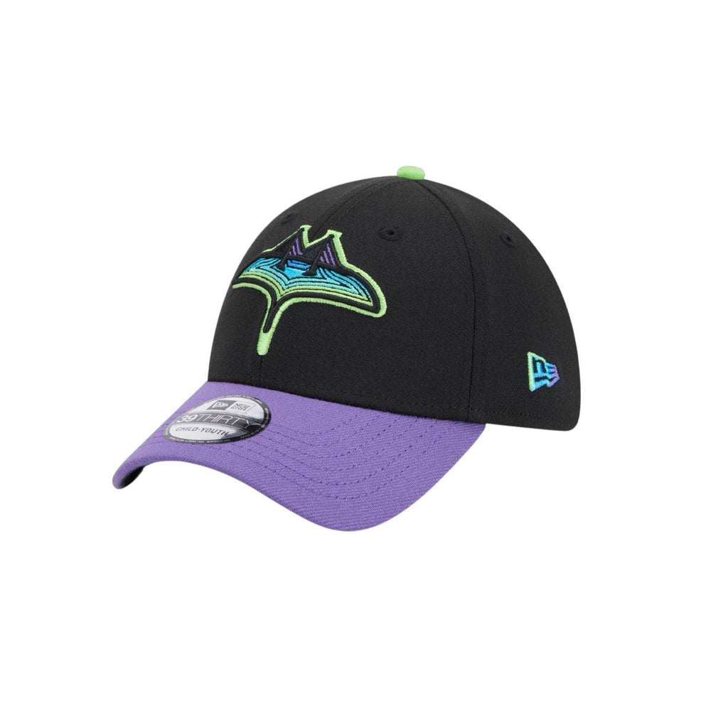 Rays Child-Youth New Era Black Purple City Connect 39Thirty Flex Fit Hat - The Bay Republic | Team Store of the Tampa Bay Rays & Rowdies