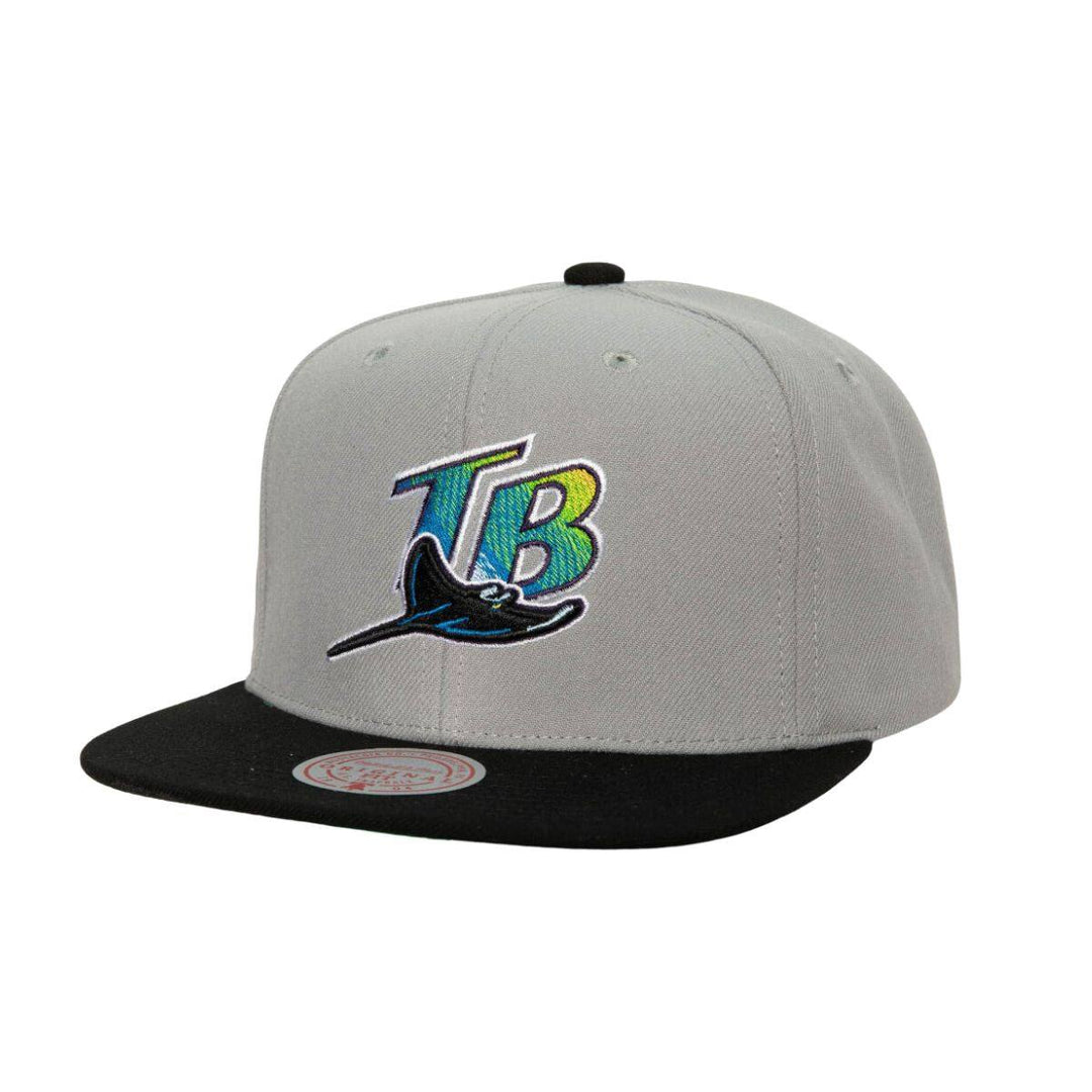 RAYS GREY AND BLACK DEVIL RAYS COOP MITCHELL AND NESS SNAPBACK HAT - The Bay Republic | Team Store of the Tampa Bay Rays & Rowdies