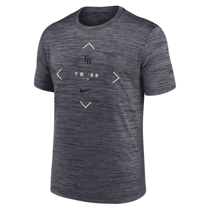 RAYS MEN'S HEATHER BLACK NIKE DRI FIT REFLECTIVE VELOCITY T-SHIRT - The Bay Republic | Team Store of the Tampa Bay Rays & Rowdies