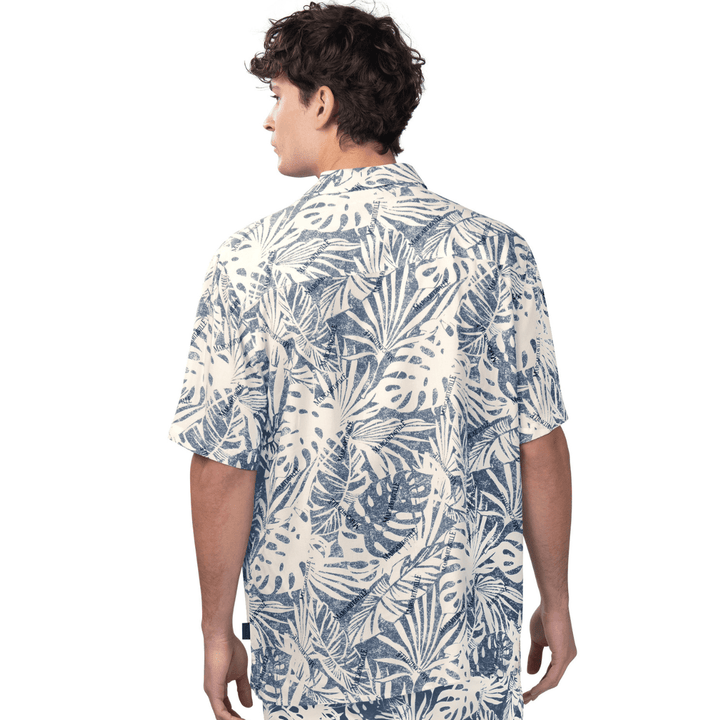 Rays Men's Margaritaville Blue White Monstera Hawaiian Shirt - The Bay Republic | Team Store of the Tampa Bay Rays & Rowdies