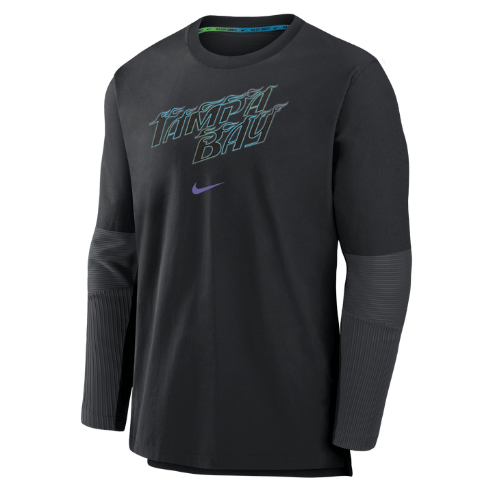 Rays Men's Nike Black Authentic City Connect Collection Player Pullover Sweatshirt - The Bay Republic | Team Store of the Tampa Bay Rays & Rowdies