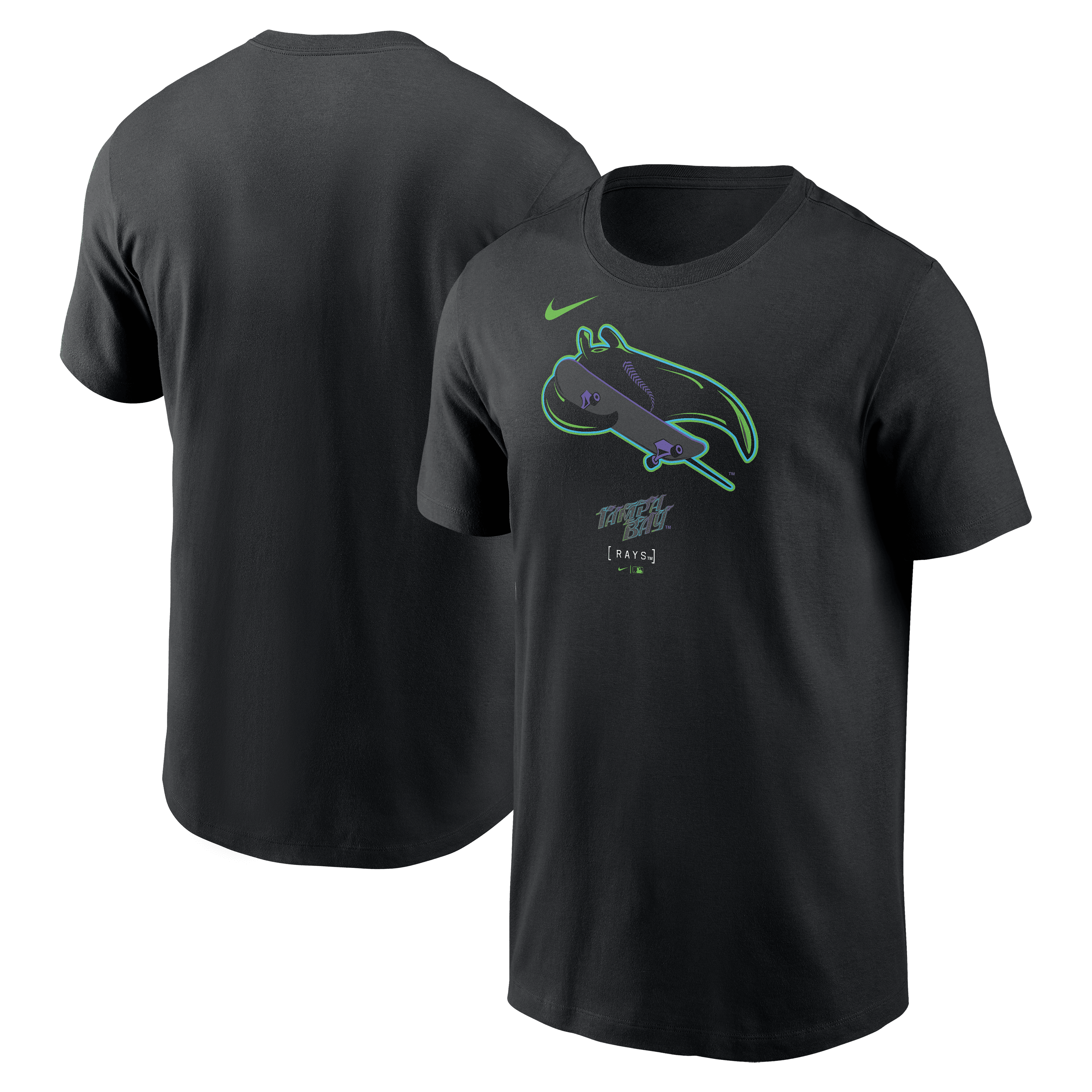 タンパベイ・レイズ　シティコネクト Tシャツ Rays Men's Nike Black Skateboard Wordmark City Connect T-Shirt