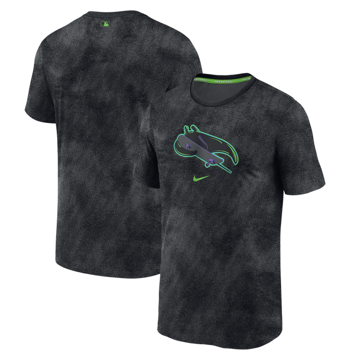 Rays Men's Nike Charcoal Grey City Connect Authentic Collection Skateboard Legend Dri Fit T-Shirt - The Bay Republic | Team Store of the Tampa Bay Rays & Rowdies