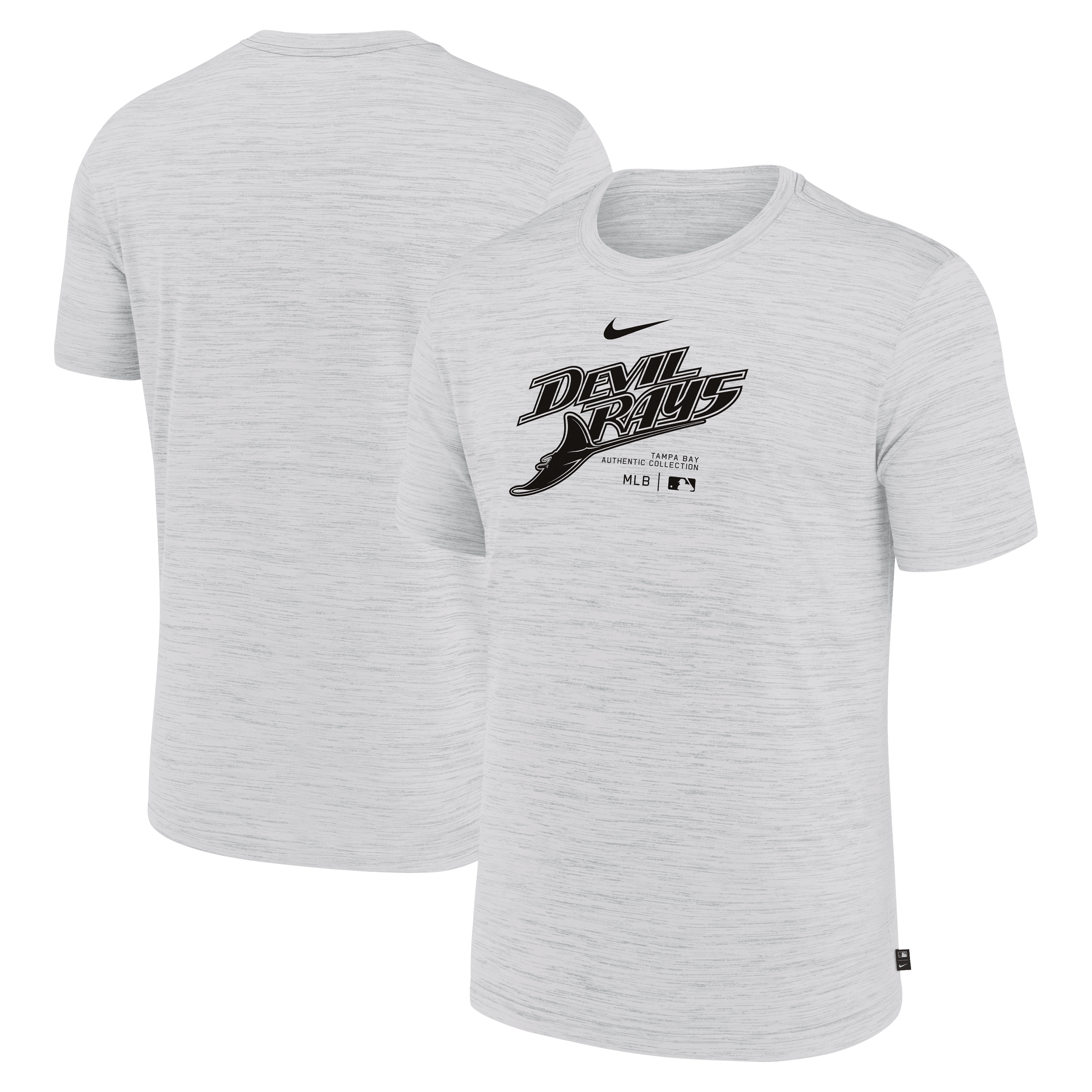 Rays Men's Nike White Grey Devil Rays Authentic Collection Practice Dri Fit  T-Shirt