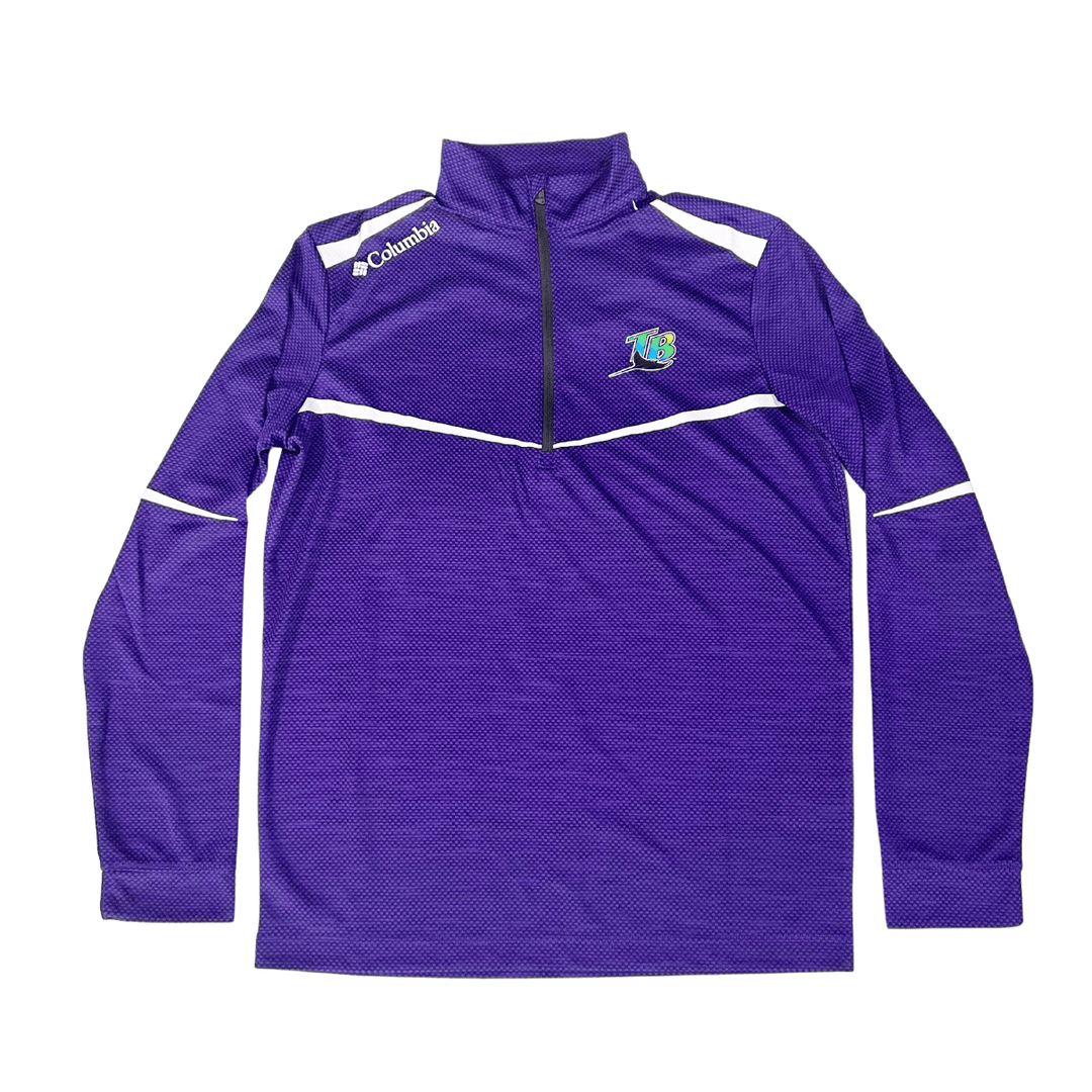 RAYS MEN'S PURPLE DEVIL RAYS COOPERSTOWN COLUMBIA 1/4 ZIP PULLOVER - The Bay Republic | Team Store of the Tampa Bay Rays & Rowdies