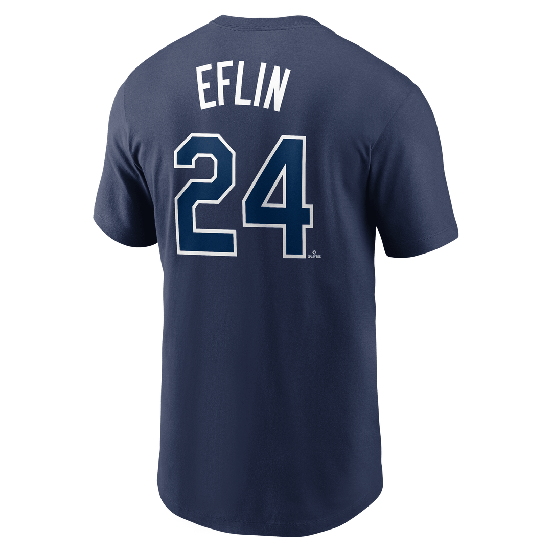 RAYS NAVY ZACH EFLIN NAME AND NUMBER NIKE T-SHIRT - The Bay Republic | Team Store of the Tampa Bay Rays & Rowdies