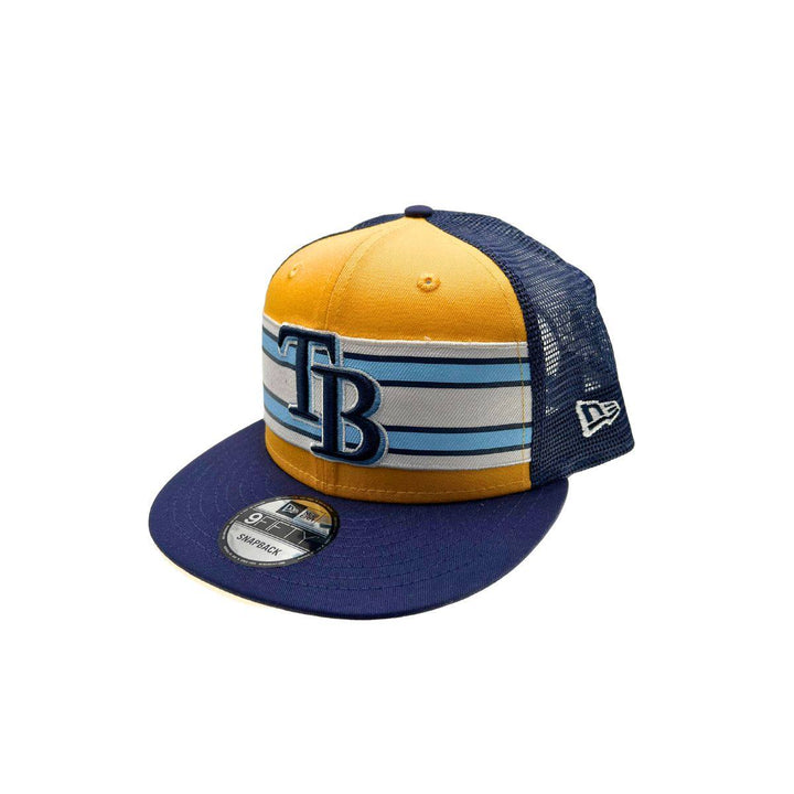RAYS NAVY/GOLD TB STRIPES UNDER VISOR 9FIFTY NEW ERA SNAPBACK HAT - The Bay Republic | Team Store of the Tampa Bay Rays & Rowdies