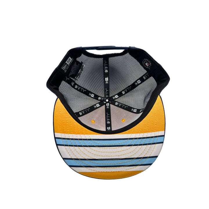 RAYS NAVY/GOLD TB STRIPES UNDER VISOR 9FIFTY NEW ERA SNAPBACK HAT - The Bay Republic | Team Store of the Tampa Bay Rays & Rowdies