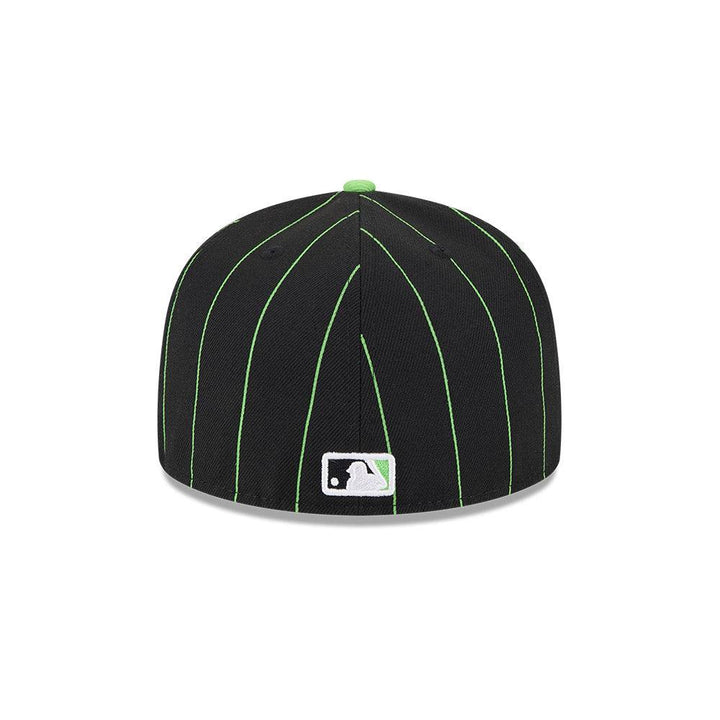 Rays New Era Black and Green Pin Stripes City Connect Skyray Tampa Bay 59Fifty Fitted Hat - The Bay Republic | Team Store of the Tampa Bay Rays & Rowdies