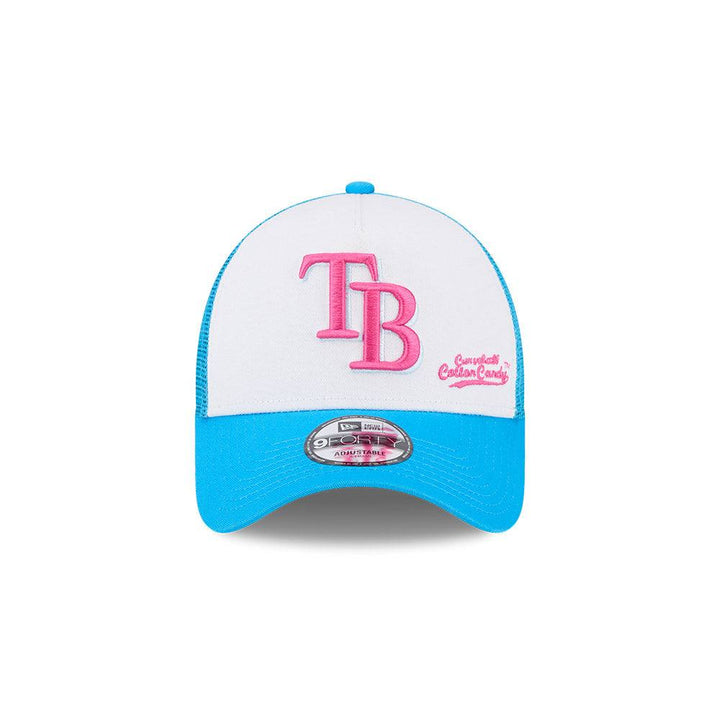Rays New Era White Blue Big League Chew Cotton Candy 9Forty Snapback Trucker Hat - The Bay Republic | Team Store of the Tampa Bay Rays & Rowdies
