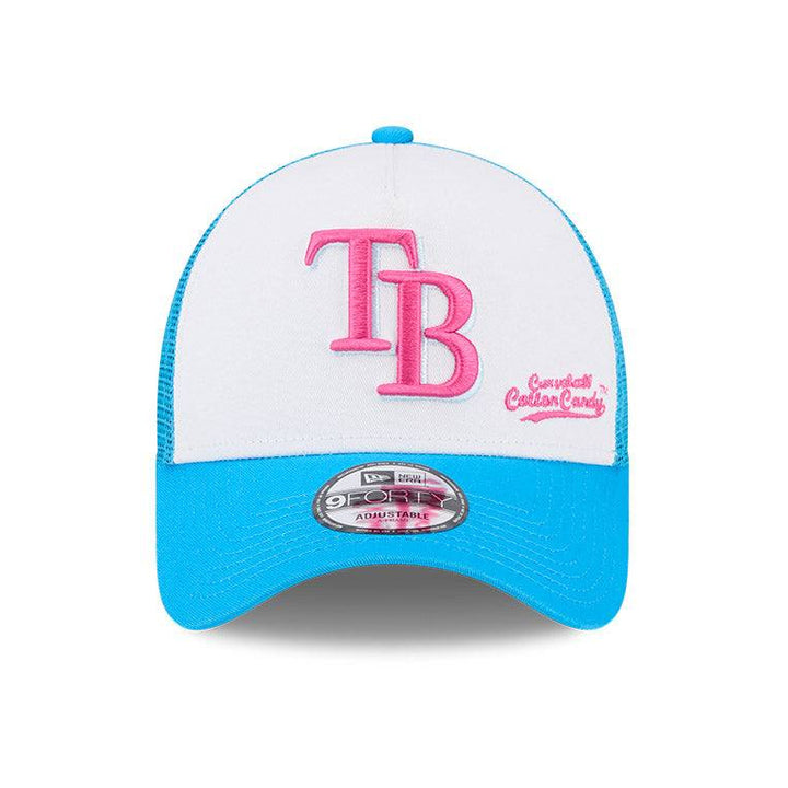 Rays New Era White Blue Big League Chew Cotton Candy 9Forty Snapback Trucker Hat - The Bay Republic | Team Store of the Tampa Bay Rays & Rowdies