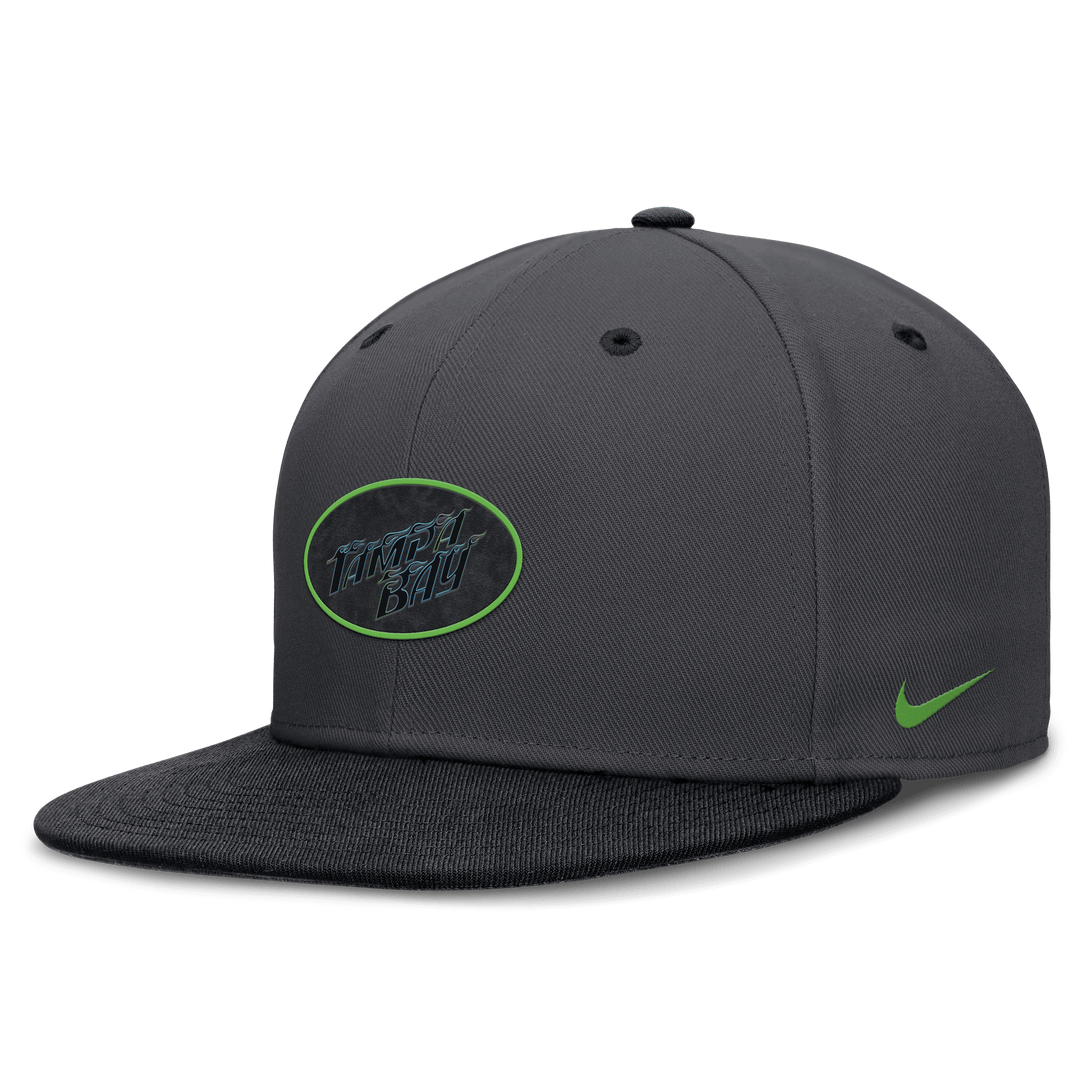 Rays Nike Grey City Connect Tampa Bay Flames Fitted Pro Cap Hat - The Bay Republic | Team Store of the Tampa Bay Rays & Rowdies