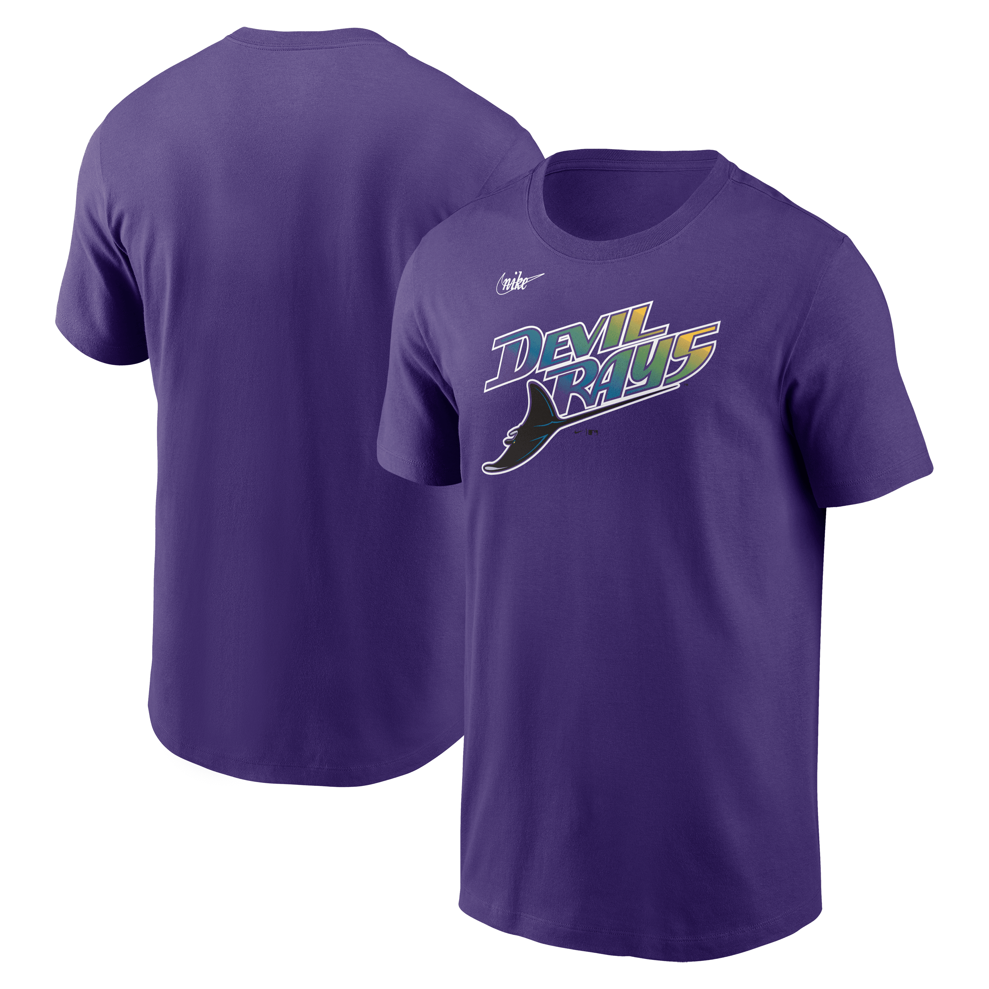 Rays Nike Purple Devil Rays Wordmark T Shirt