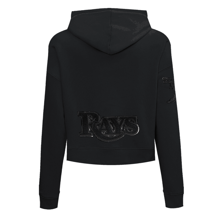 RAYS WOMEN'S BLACK ON BLACK TB RFC PROMAX CROP HOODIE - The Bay Republic | Team Store of the Tampa Bay Rays & Rowdies