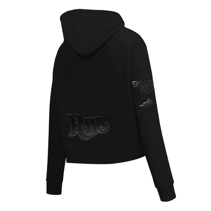 RAYS WOMEN'S BLACK ON BLACK TB RFC PROMAX CROP HOODIE - The Bay Republic | Team Store of the Tampa Bay Rays & Rowdies