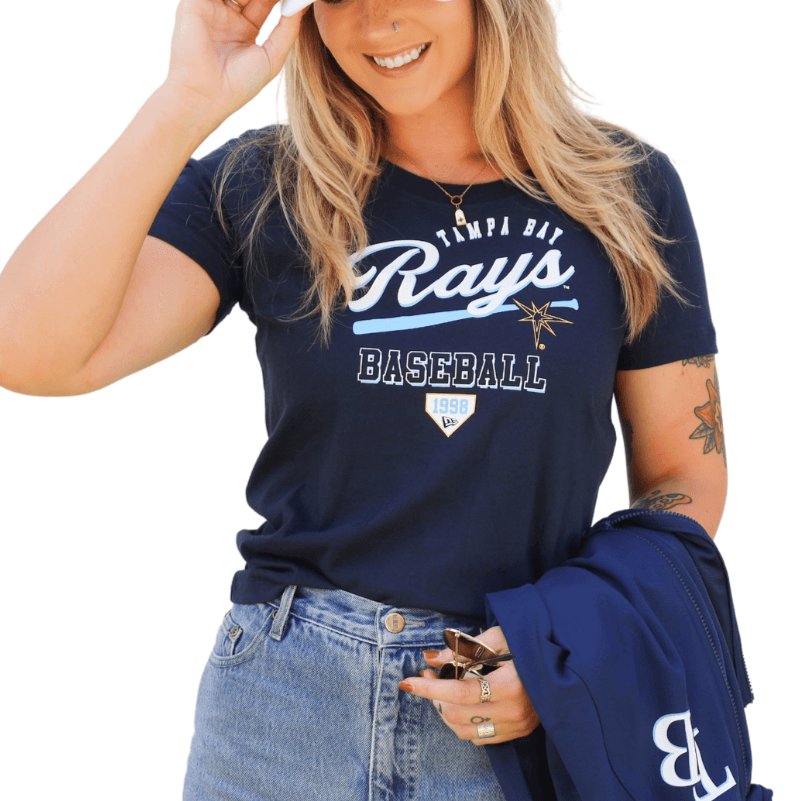 RAYS WOMEN'S NAVY TB RAYS BASEBALL BURST NEW ERA T-SHIRT - The Bay Republic | Team Store of the Tampa Bay Rays & Rowdies
