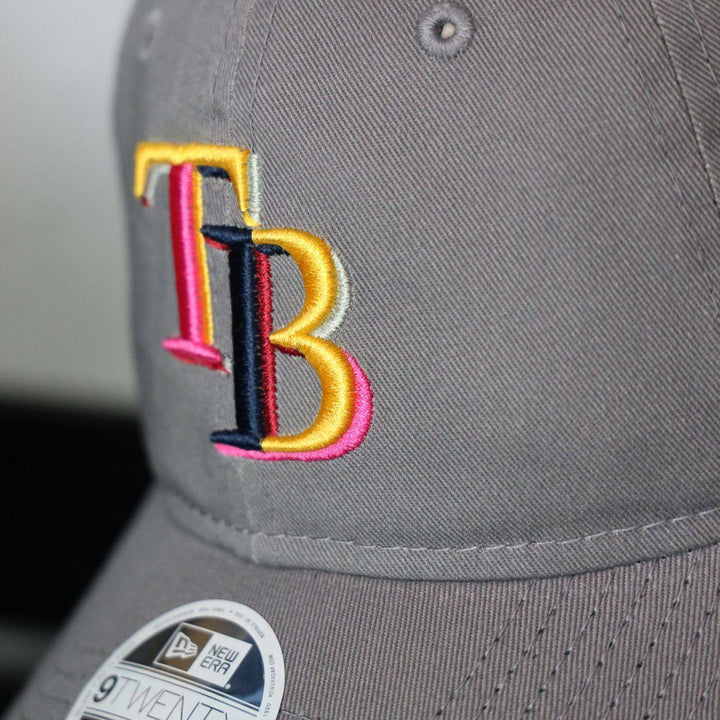 Rays Women's New Era Grey Multi TB 9Twenty Adjustable Hat - The Bay Republic | Team Store of the Tampa Bay Rays & Rowdies