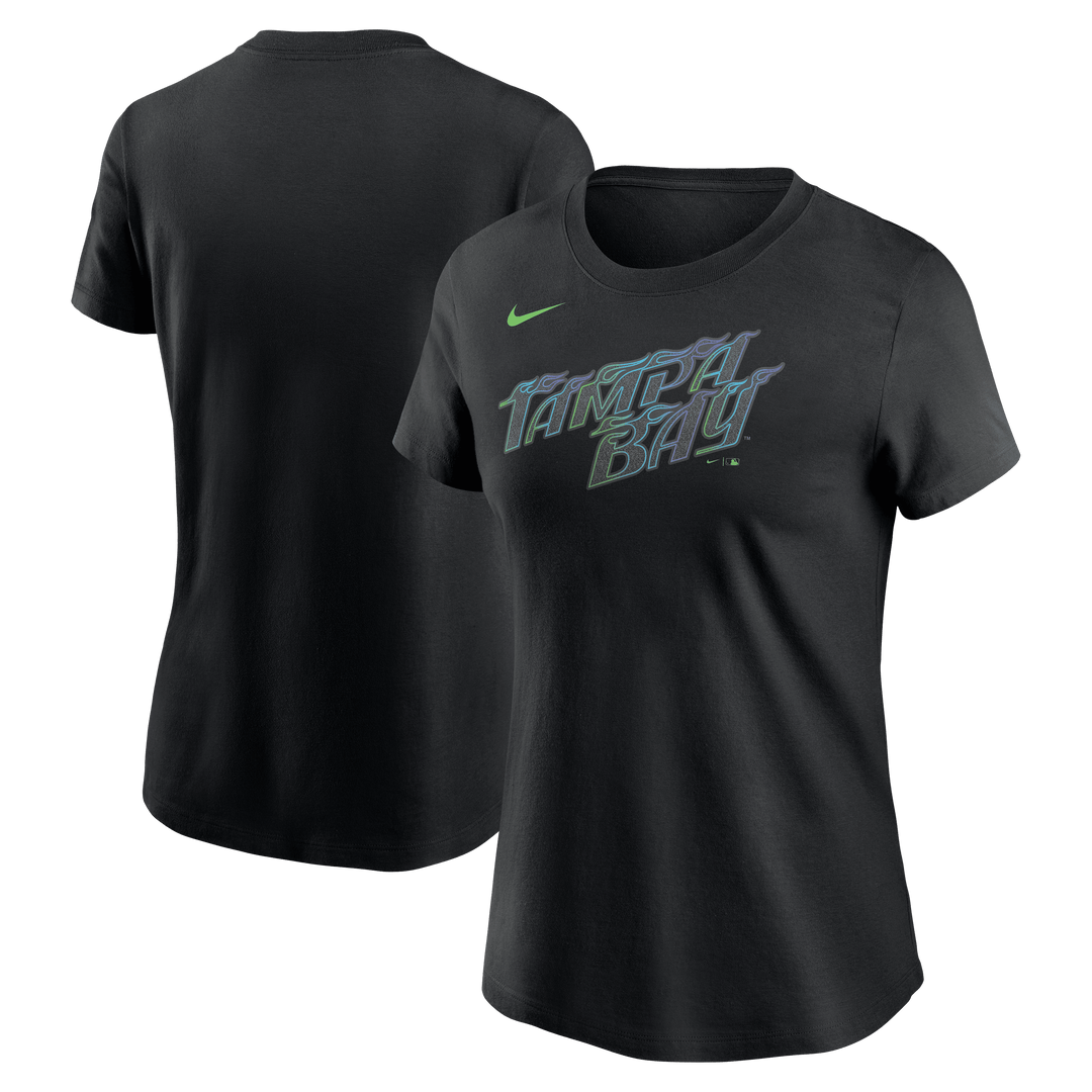 Rays Women's Nike Black City Connect Wordmark T-Shirt - The Bay Republic | Team Store of the Tampa Bay Rays & Rowdies