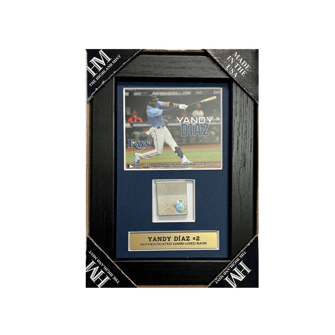 RAYS YANDY DIAZ AUTHENTIC GAME-USED BASE PIECE DISPLAY - The Bay Republic | Team Store of the Tampa Bay Rays & Rowdies