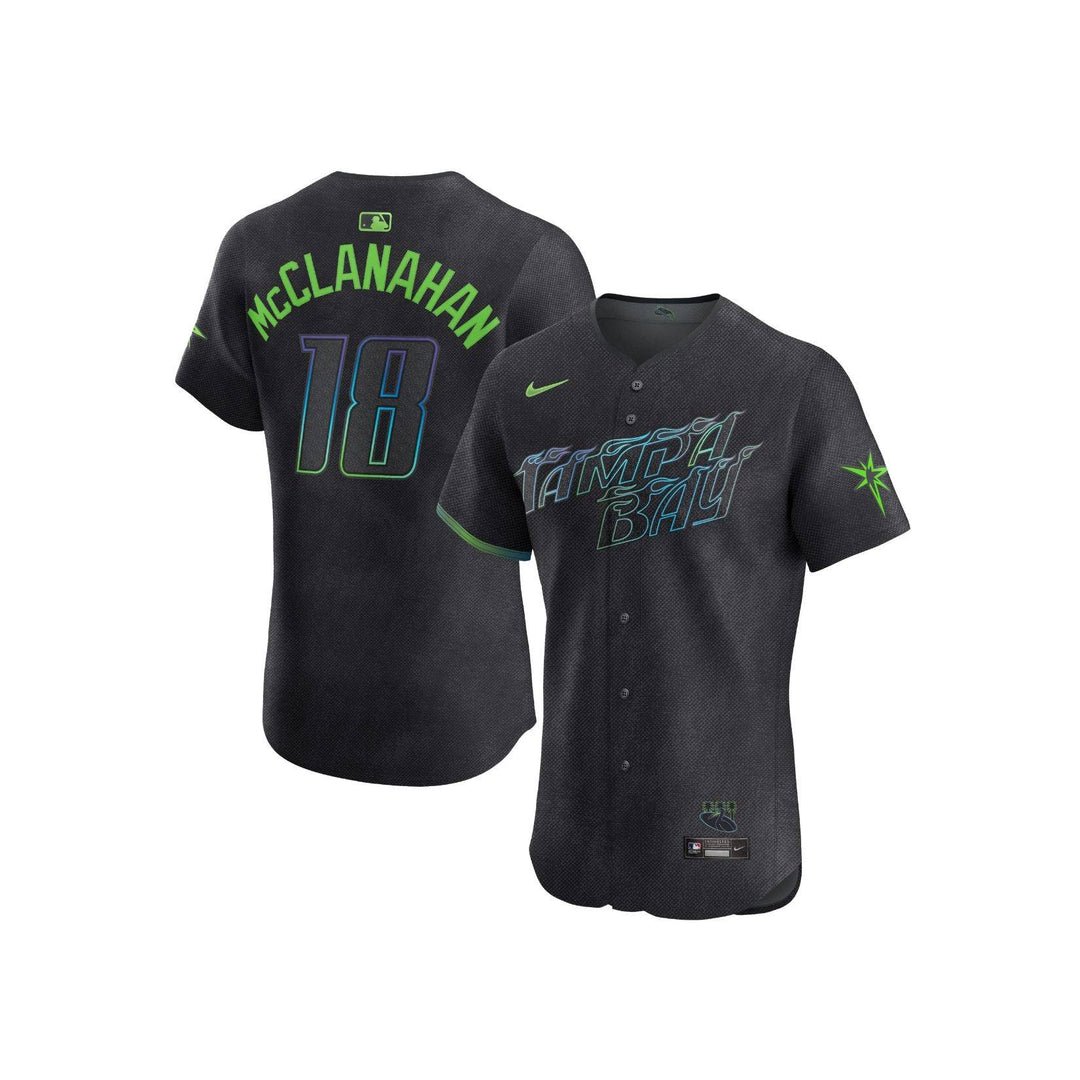 Rays Kids Nike Charcoal Grey City Connect Shane McClanahan Limited Replica Jersey