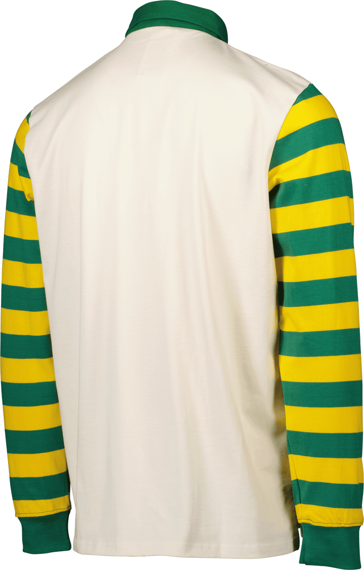 ROWDIES MEN'S WHITE CREST STRIPED SPORT DESIGN SWEDEN LONG SLEEVE POLO - The Bay Republic | Team Store of the Tampa Bay Rays & Rowdies