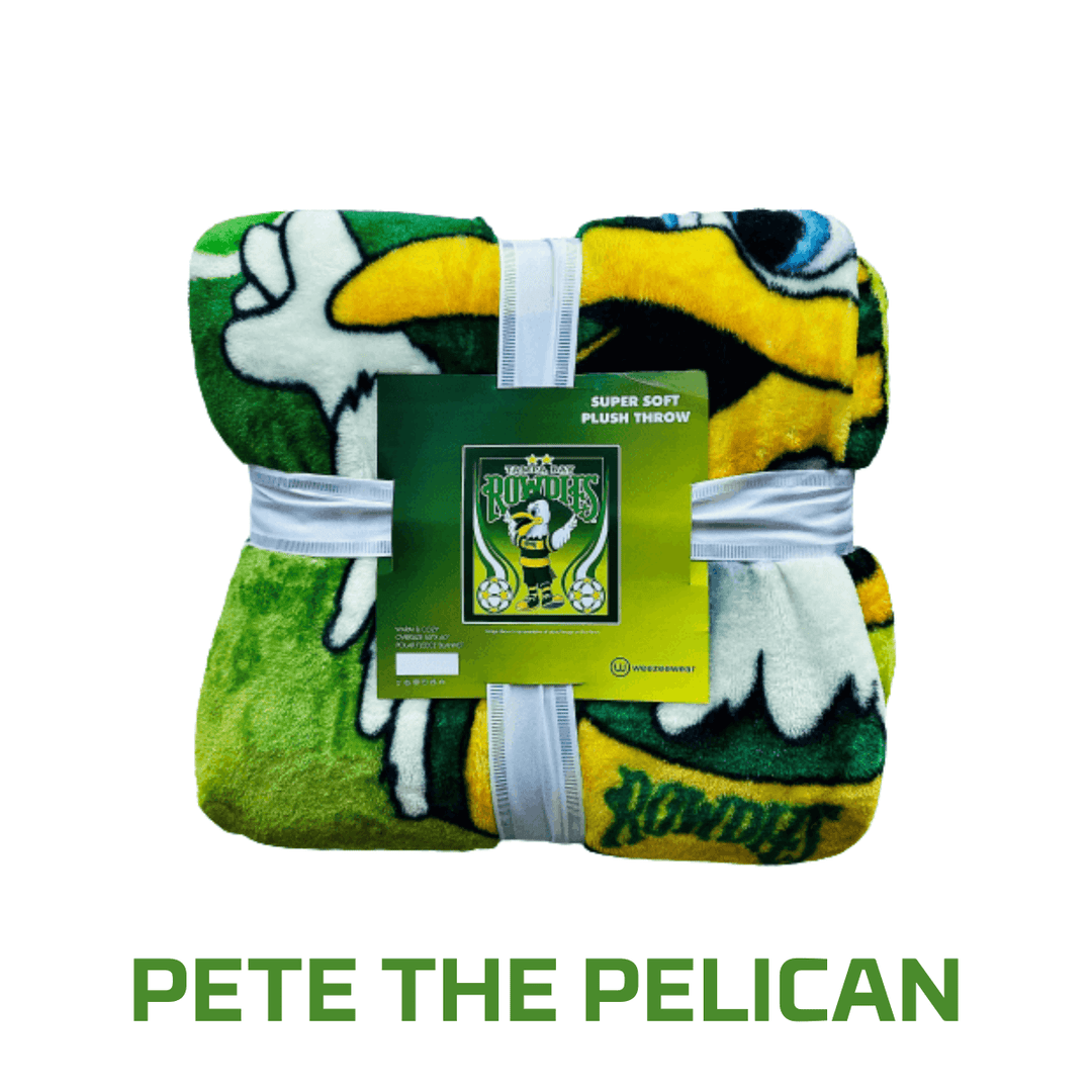 ROWDIES PETE THE PELICAN MASCOT FLEECE BLANKET - The Bay Republic | Team Store of the Tampa Bay Rays & Rowdies