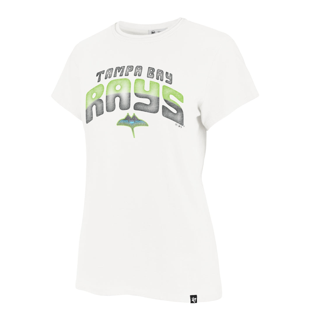 Rays Women's '47 Brand White Skyray Distressed Logo T-Shirt
