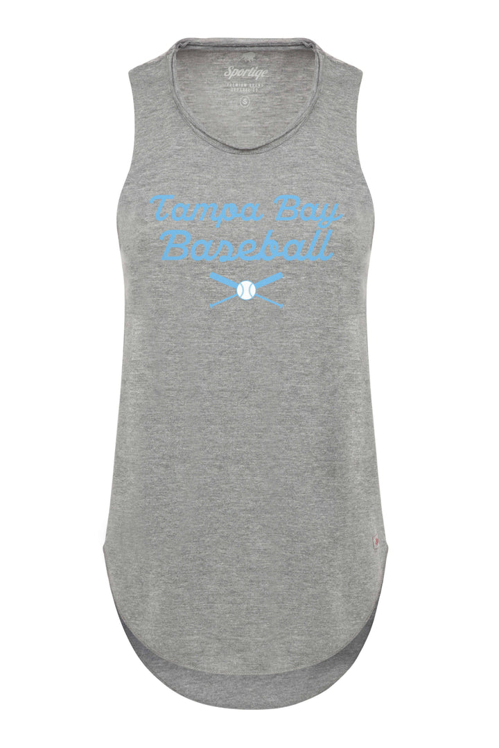 WOMEN'S GREY TAMPA BAY BASEBALL BATS SPORTIQE TANK TOP - The Bay Republic | Team Store of the Tampa Bay Rays & Rowdies