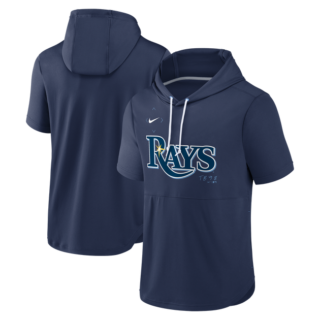 Mlb Tampa Bay Rays Men's Lightweight Bi-blend Hooded Sweatshirt