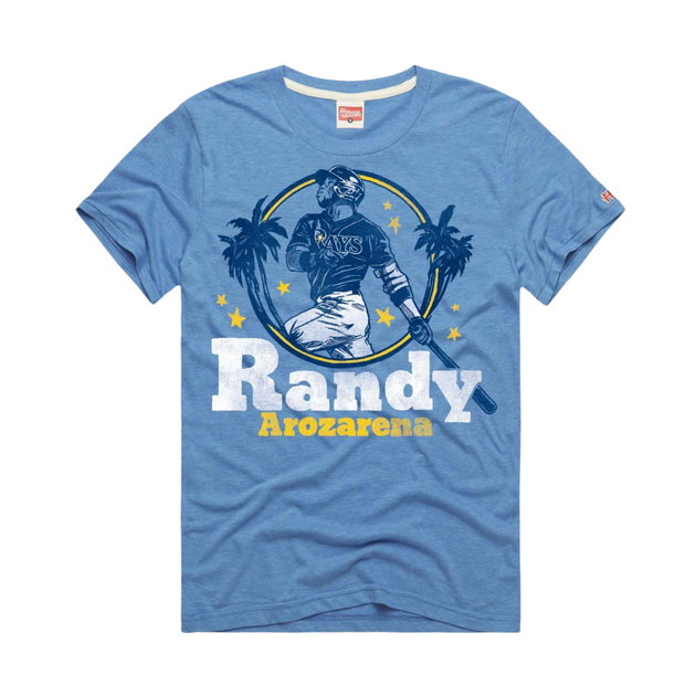 Tampa Bay Rays Tropicana Field T-Shirt from Homage. | Navy | Vintage Apparel from Homage.