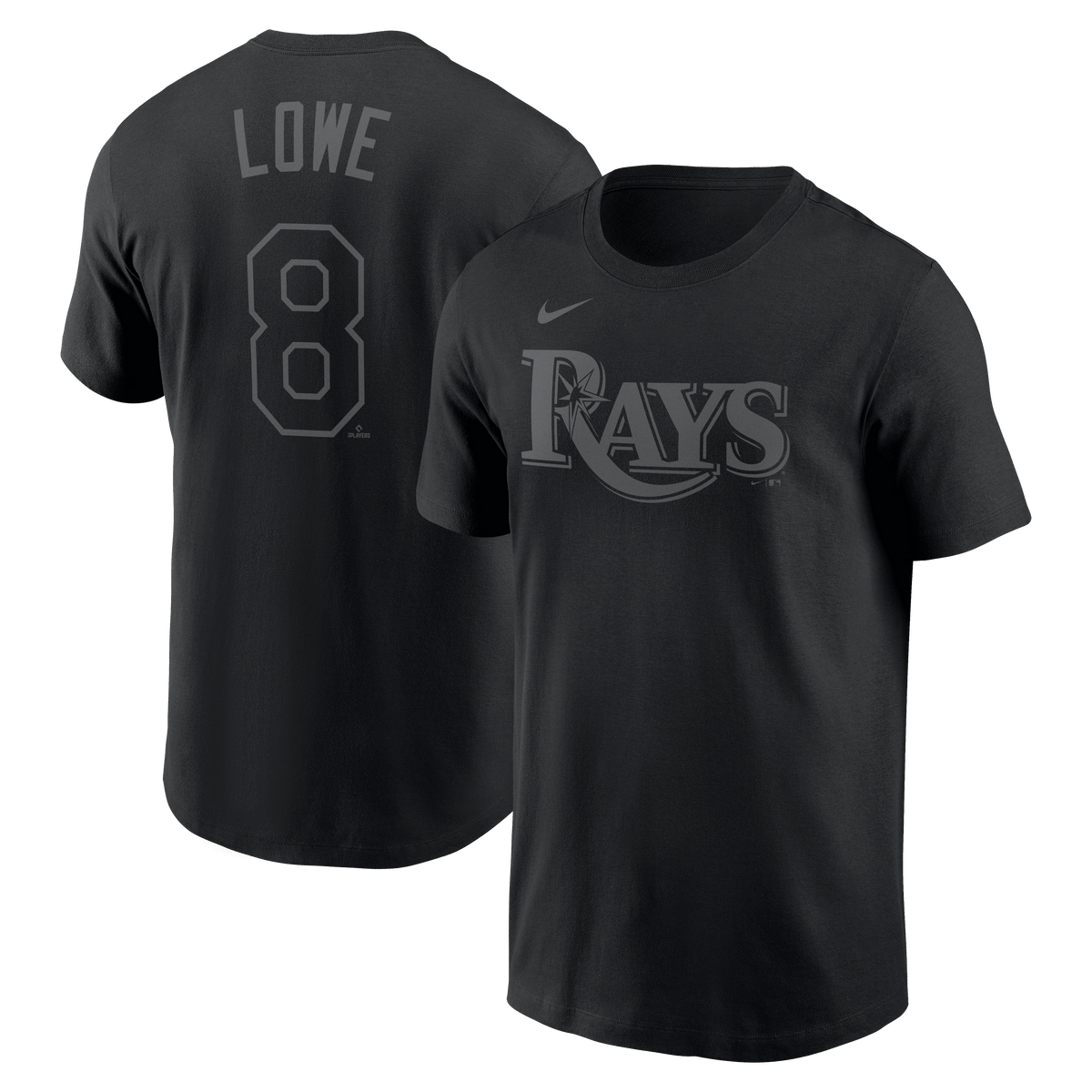 RAYS BLACKOUT BRANDON LOWE NAME AND NUMBER T-SHIRT – The Bay Republic