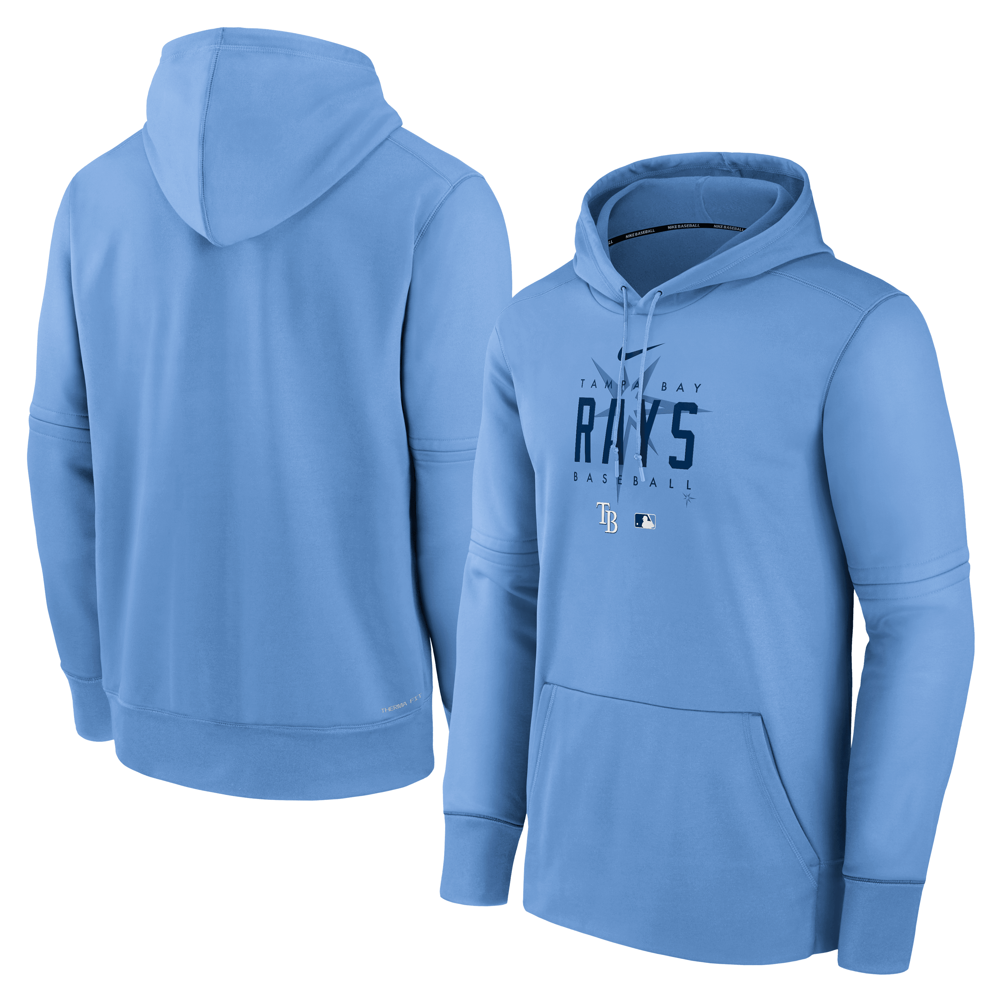 Rays Men s Nike Columbia Blue Pregame Performance Pullover Hoodie
