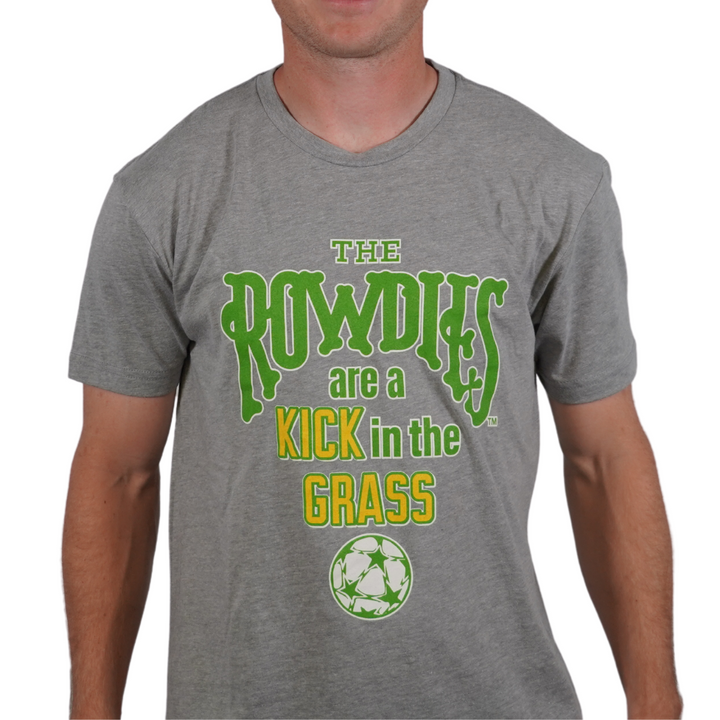 Rowdies are a Kick in the Grass Grey T-Shirt