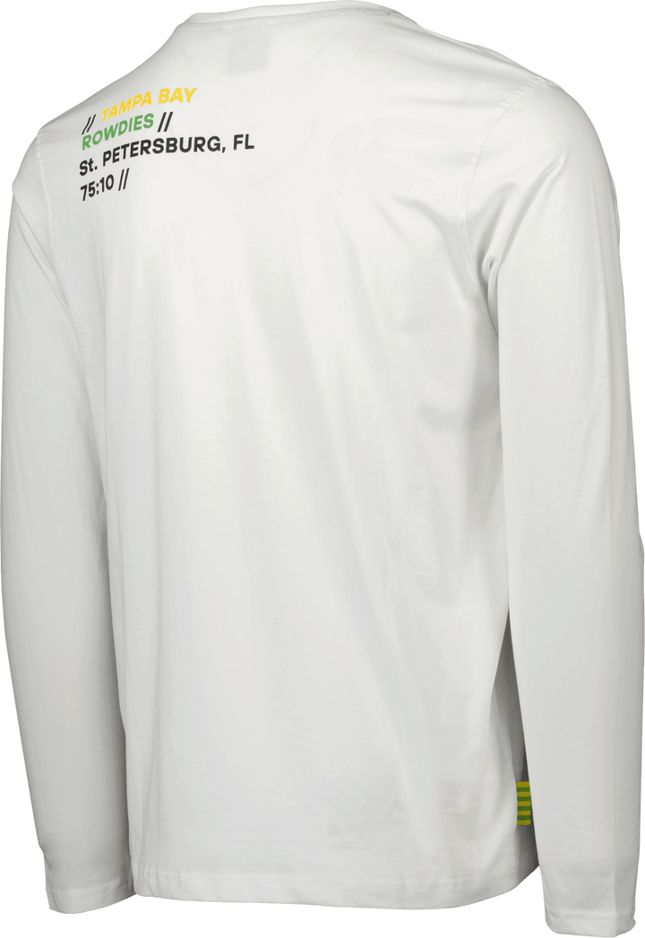 ROWDIES WHITE 2 STAR LONG SLEEVE SHIRT - The Bay Republic | Team Store of the Tampa Bay Rays & Rowdies