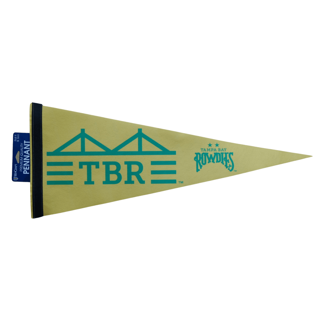 ROWDIES YELLOW 2 STAR LOGO WITH TBR BRIDGE PENNANT - The Bay Republic | Team Store of the Tampa Bay Rays & Rowdies