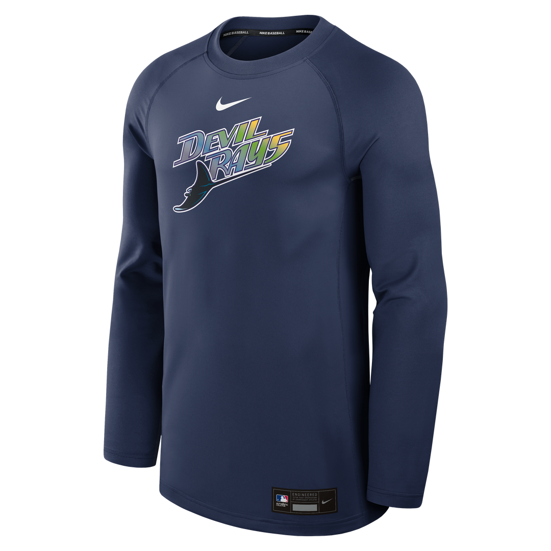Rays Men's Nike 2026 Navy Devil Rays Game Time Authentic Collection Long-Sleeve Pullover Shirt