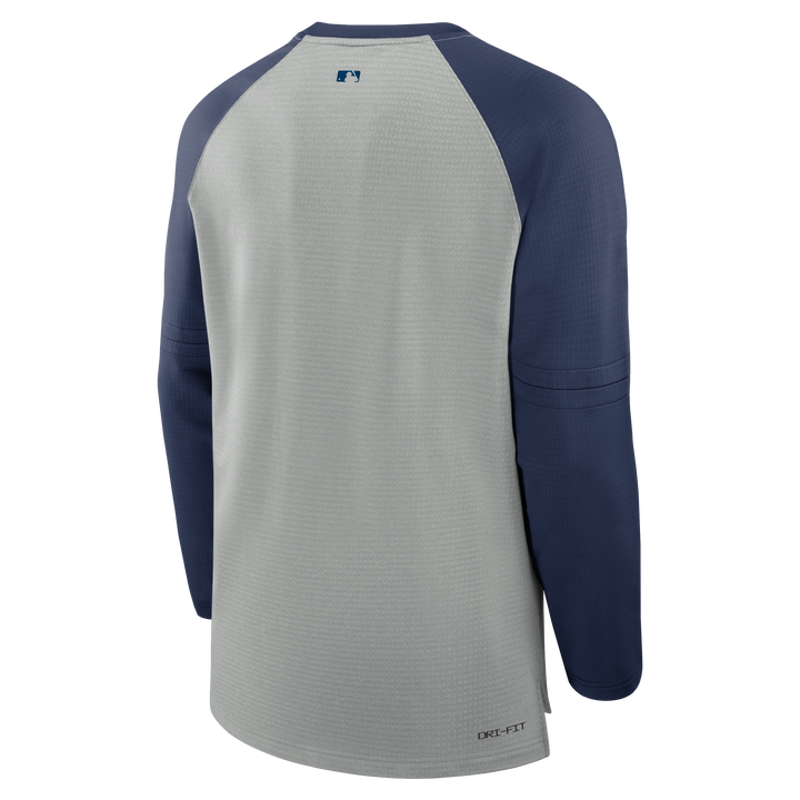 Rays Men's Nike Grey Navy Game Time Wordmark Long Sleeve T-Shirt