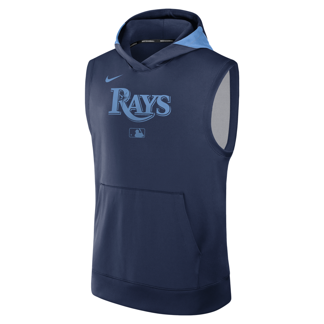 Rays Men's Nike 2025 Navy Wordmark Authentic Collection Sleeveless Hoodie