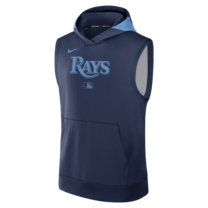 Rays Men's Nike 2025 Navy Wordmark Authentic Collection Sleeveless Hoodie